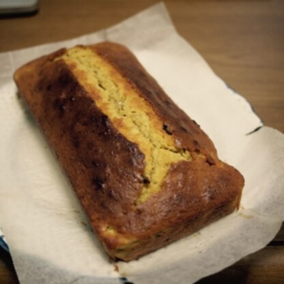 おいしくきれいに焼けました！横に大きい型で作ったので、膨らみが弱く見えるのですが、しっかりと膨らみました！素敵レシピをありがとうございました(^^)